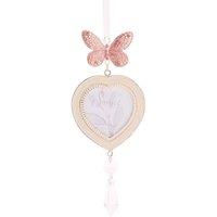 Sophia Pink Butterfly Glass Hanging Frame 2inchx2inch, Pink