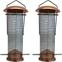 Gardelle 2 X Copper Style Hanging Bird Nut Feeder, Gold