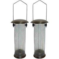 Gardelle Hanging Nut Bird Feeders set Of 2 , Brown