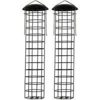 Gardelle Large Hanging Fatball Bird Feeders For Gardelle Feeding Stations set Of 2 , Brown