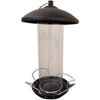 Gardelle Large Hanging Steel Bird Seed Feeder With 4 Feeding Ports, Black