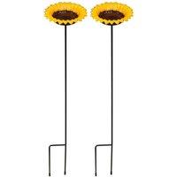 Gardelle Cast Iron Wild Bird Sunflower Dish Bird Feeder set Of 2 , Yellow