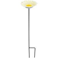 Gardelle Cast Iron Daisy Bird Feeder, White