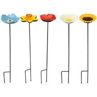 Gardelle Floral Bird Feeders - Poppy Daffodil Sunflower Daisy & Forget Me Not, Multi