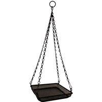 Gardelle Hanging Metal Bird Seed & Nut Feeder Tray, Black