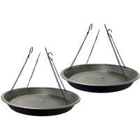 Gardelle Large Bird Feeder Seed Catcher Tray set Of 2 , Black
