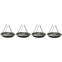 Gardelle Large Bird Feeder Seed Catcher Tray set Of 4 , Black