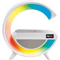 RED5 Light Up Wireless Alarm Clock Speaker, Silver