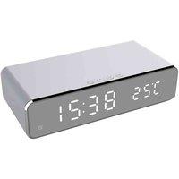 RED5 Wireless Charging Alarm Clock Silver, Silver