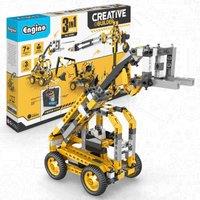 Engino Creative Builder Tall Crane Machinery Motorized Set, Multi