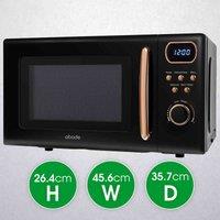 Abode AMD2004BRG 20L Digital Microwave In Black With Rose Gold Accent, Black