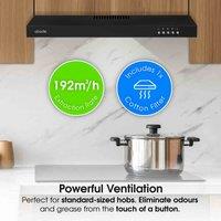 Abode A60VSRCH0B1B 60Cm Manual Visor Cooker Hood In Black, Black