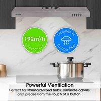 Abode A60VSRCH0B1SS 60Cm Manual Visor Cooker Hood In Stainless Steel, Silver