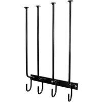 Garden Pride Wall Mounted Wellington Boot Rack 2 Pair With Hooks, Black