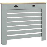 HOMCOM Radiator Cover w/ Drawer, Horizontal Slat, 111cm, Grey, Grey