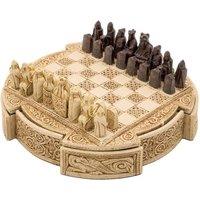 National Museum Scotland Isle Of Lewis Compact Celtic Chess Set 9 Inches cream , Multi