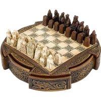 National Museum Scotland Isle Of Lewis Compact Celtic Chess Set 9 Inches brown , Multi