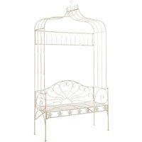 vidaXL Garden Bench 122 cm Iron Antique White, White