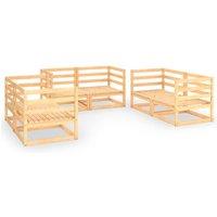 vidaXL 6 Piece Garden Lounge Set Solid Pinewood, Brown