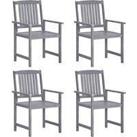 vidaXL Garden Chairs 4 pcs Solid Acacia Wood Grey, Grey