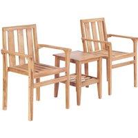 vidaXL 3 Piece Bistro Set Solid Teak, Brown