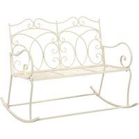 vidaXL Garden Bench 104 cm Iron Antique White, White