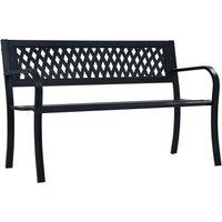vidaXL Garden Bench 125 cm Black Steel, Black