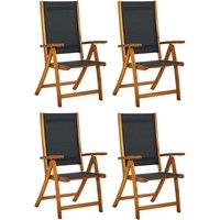 vidaXL Folding Garden Chairs 4 pcs Solid Wood Acacia and Textilene, Brown