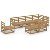 vidaXL 8 Piece Garden Lounge Set Honey Brown Solid Pinewood, Brown