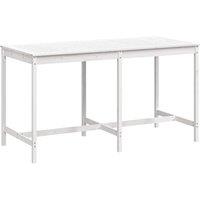 vidaXL Garden Table White 203.5x90x110 cm Solid Wood Pine, White