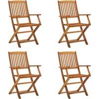 vidaXL Folding Outdoor Chairs 4 pcs Solid Acacia Wood, Brown