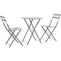 vidaXL 3 Piece Bistro Set Steel Grey, Grey