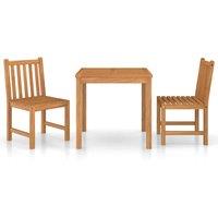 vidaXL 3 Piece Garden Dining Set Solid Teak Wood, Brown