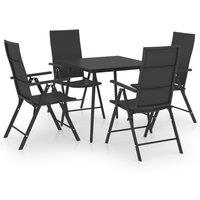 vidaXL 5 Piece Garden Dining Set Black, Black