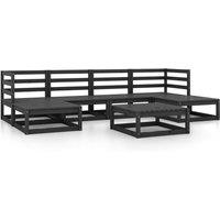 vidaXL 7 Piece Garden Lounge Set Solid Pinewood, Black