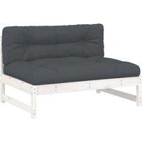 vidaXL Middle Sofa White 120x80 cm Solid Wood Pine, White