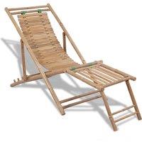 vidaXL Outdoor Deck Chair with Footrest Bamboo, Brown