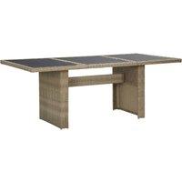 vidaXL Garden Dining Table Brown 200x100x74 cm Glass and Poly Rattan, Brown