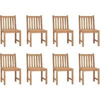 vidaXL Garden Chairs 8 pcs Solid Teak Wood, Brown