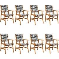 vidaXL Garden Chairs 8 pcs Solid Acacia Wood, Brown