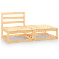 vidaXL 2 Piece Garden Lounge Set Solid Pinewood, Brown