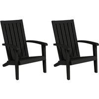 vidaXL Garden Adirondack Chairs 2 pcs Black Polypropylene, Black
