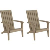 vidaXL Garden Adirondack Chairs 2 pcs Light Brown Polypropylene, Brown