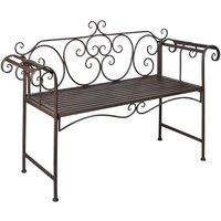 vidaXL Garden Bench 132 cm Steel Antique Brown, Brown