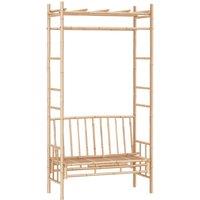 vidaXL Garden Bench with Pergola 116 cm Bamboo, Brown