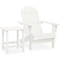 vidaXL Garden Adirondack Chair with Table Solid Fir Wood White, White