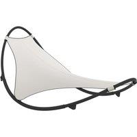 vidaXL Rocking Sun Lounger with Wheels Steel & Textilene Fabric Cream, Cream