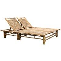vidaXL 2-Person Sun Lounger Bamboo, Brown