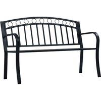 vidaXL Garden Bench 125 cm Black Steel, Black