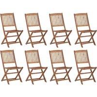 vidaXL Folding Outdoor Chairs 8 pcs Solid Acacia Wood, Brown